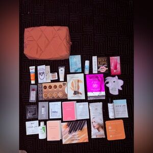Pink makeup Bag with 26 Assorted Prestige Ulta Beauty Products